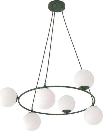 Lustră pe cablu AZURA 6xE14/10W/230V verde/albă