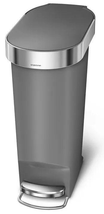 Coș cu pedale Slim 40 l, gri