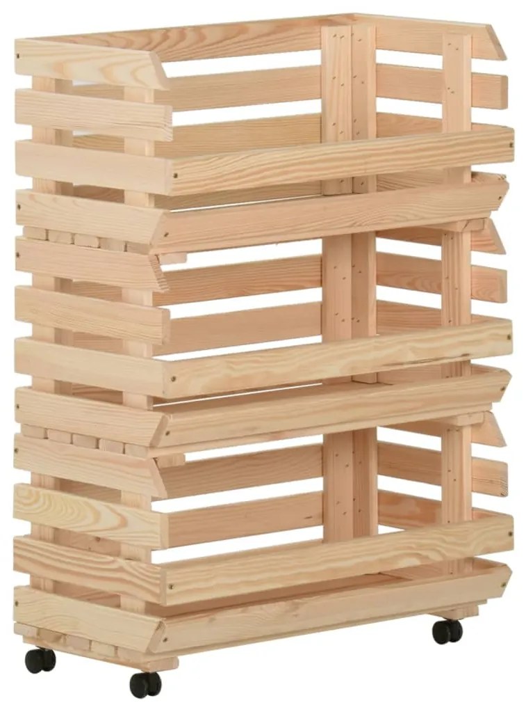 vidaXL Cărucior pentru legume, 57x30x80 cm, lemn de pin