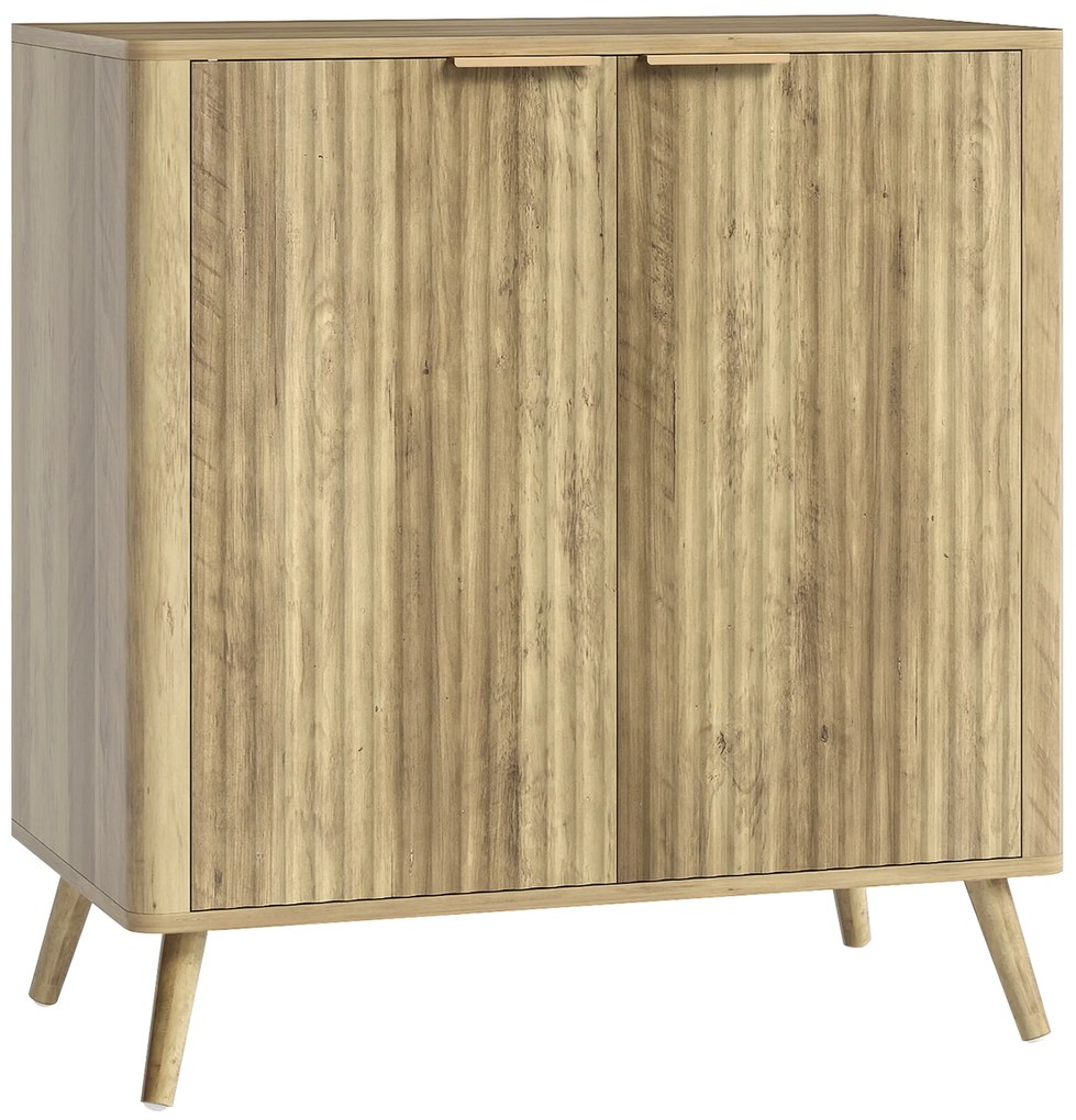 HOMCOM Bufet sufragerie mobilier de depozitare cu dulap cu 2 uși și raft reglabil, 77 x 40 x 81 cm, aspect lemn | Aosom Romania
