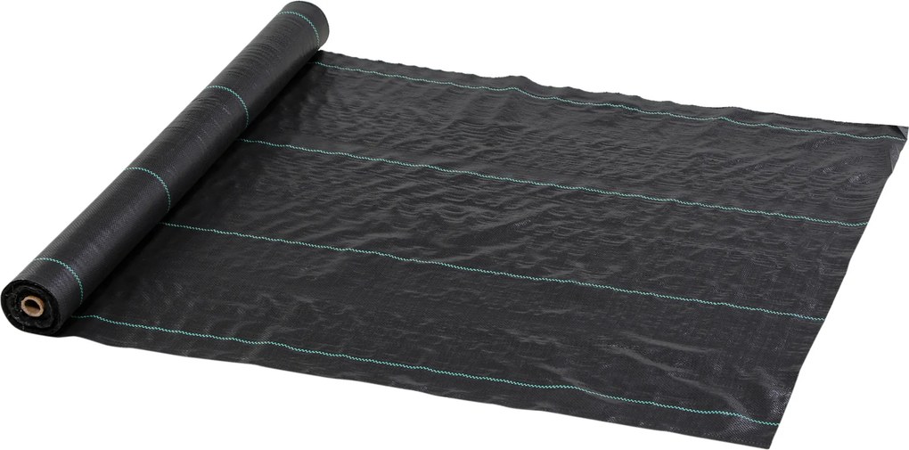 Outsunny Plasă pentru Mulcire Permeabilă și Anti-UV din Polipropilena, pentru Grădină și Curte, 100x1 m, Negru | Aosom Romania