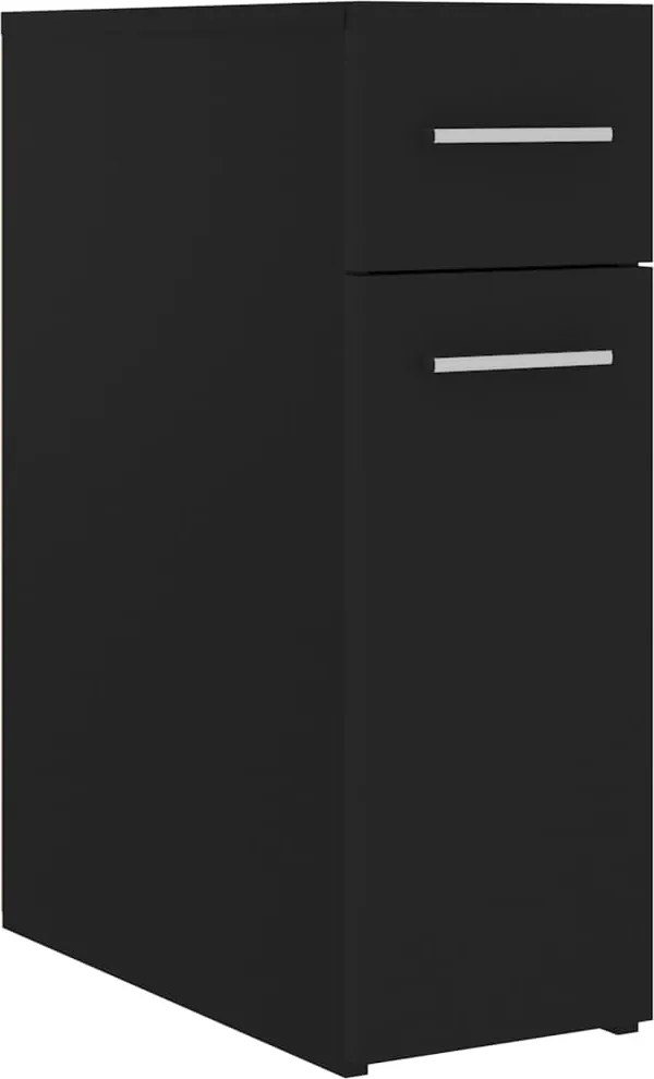 vidaXL Dulap de farmacie, negru, 20x45,5x60 cm, lemn prelucrat