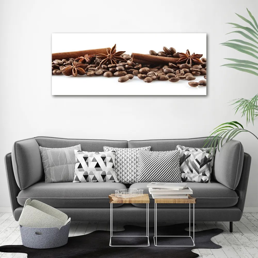 Tablou canvas Boabe de cafea scorțișoară
