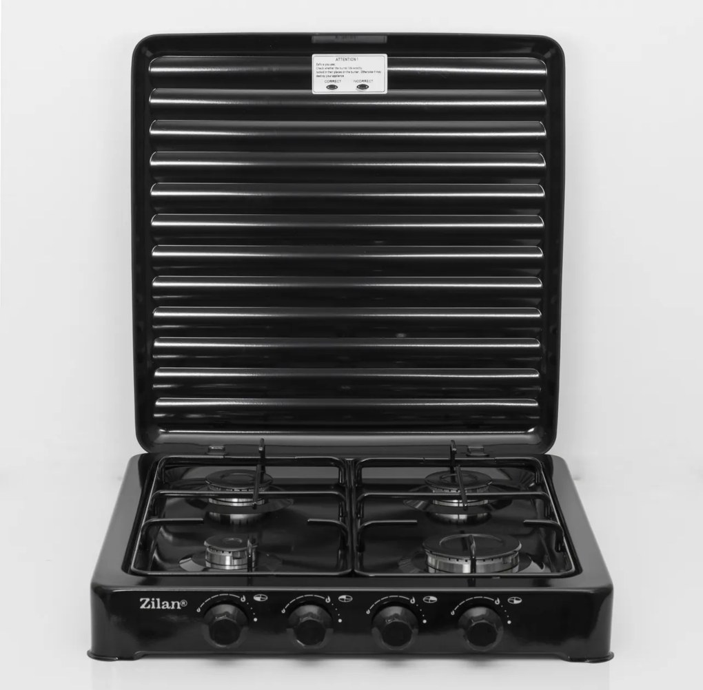 Aragaz 4 ochiuri ZILAN ZLN7079N,Negru Alimentare GPL butelie,