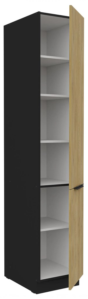 Dulap bucătărie pentru alimente Carminia 40 DK-210 2F (stejar cremona + negru). 1128020