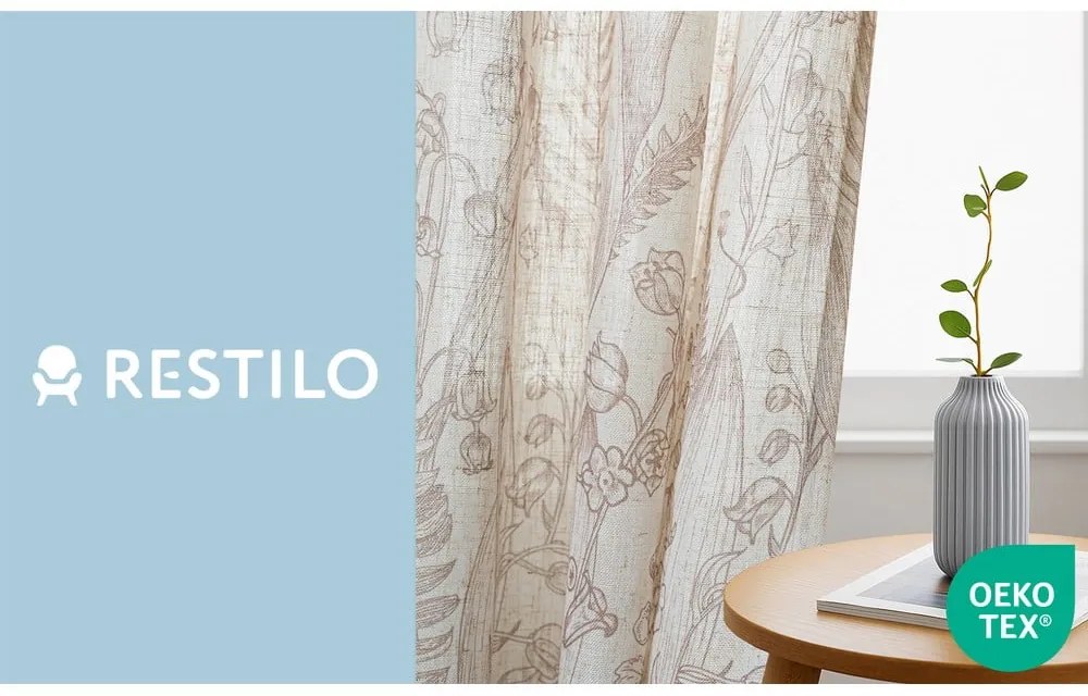 Draperie bej/maro deschis 135x250 cm Selvetia – Restilo