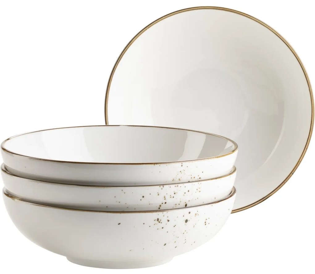 Mäser Set de 4 boluri Pintar Alb maro puncte 22 cm