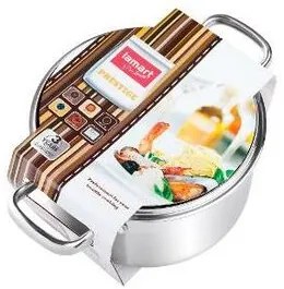 Oală din inox Lamart LTSS1810 PRESTIGE cu capac 18 x 10,5 cm, diam. 18 cm
