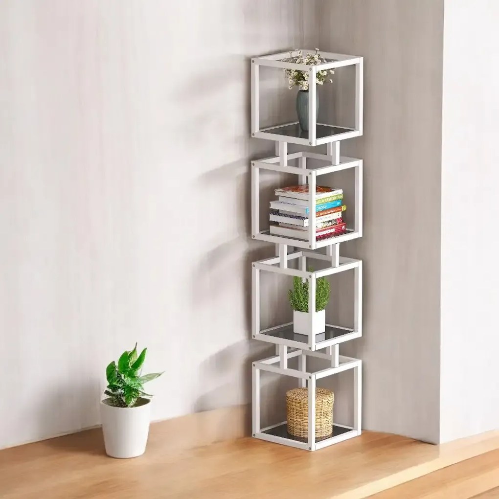 Biblioteca Art din metal culoare alb 150 cm