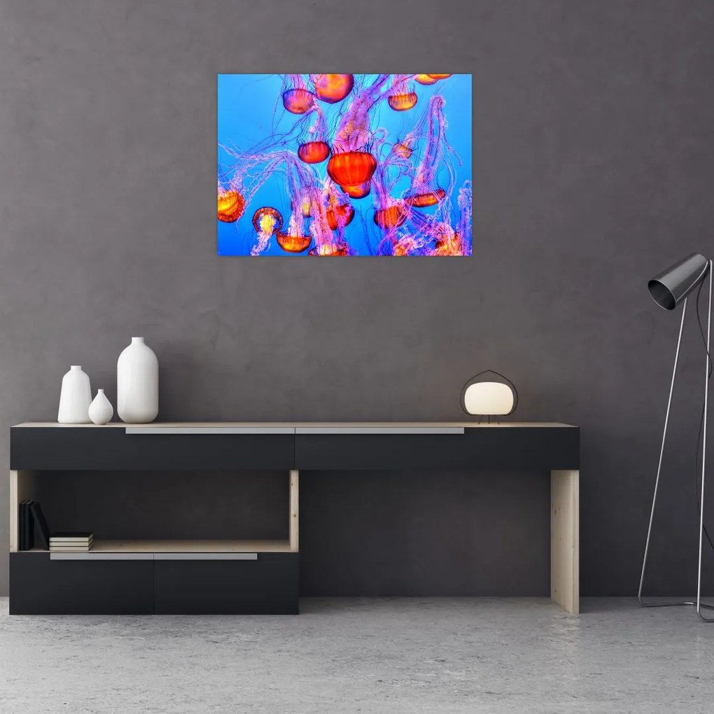 Tablou cu meduse în mare (70x50 cm)