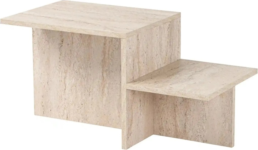Masuta cafea HARMONY, bej cu efect de piatra travertin, PAL, 80x40x40