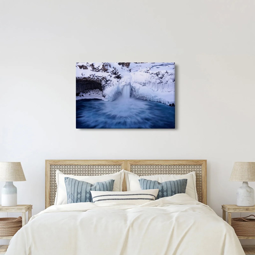 Tablou cu cascadele iarna (90x60 cm)