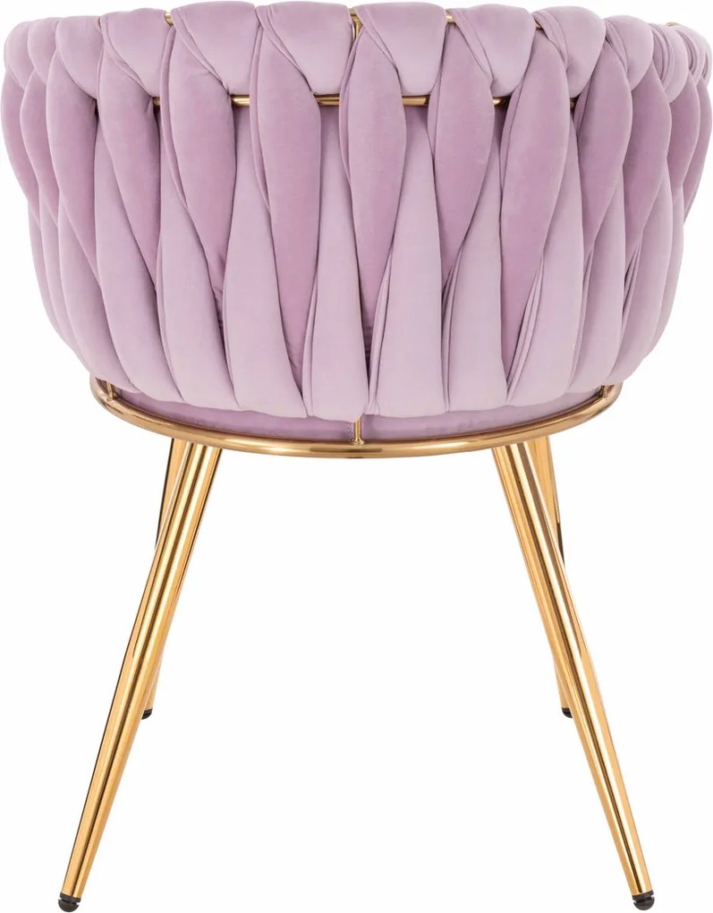 HR750 Scaun cu picioare Aurie Mov din Catifea