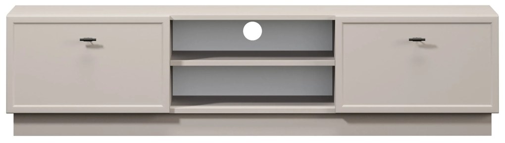 Comodă TV cu sertare Lorini 150 cm - cașmir / mânere negre T-bar