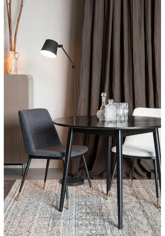 Masă de dining rotundă cu blat cu aspect de lemn de stejar ø 100 cm Fabio – White Label