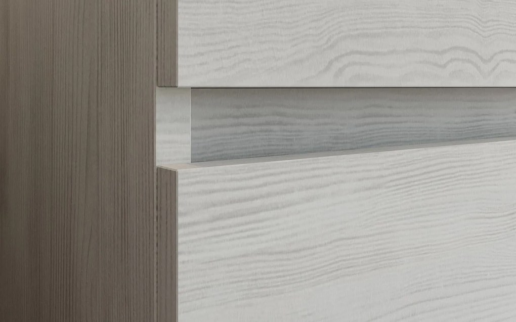 Set lemn masiv Mobilier Baie Suspendat Salta 100cm - Rovere Bianco