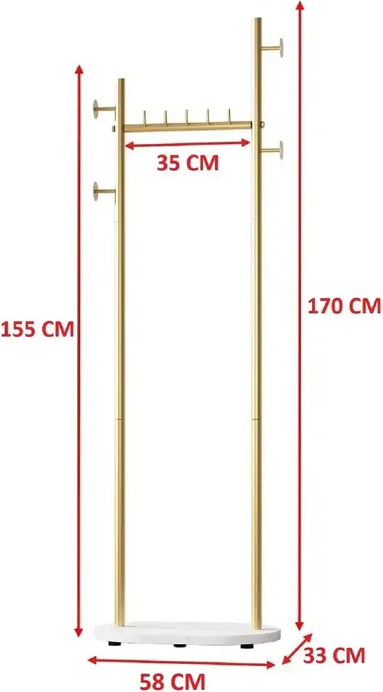 Cuier din metal ,culoare auriu,170x58 cm