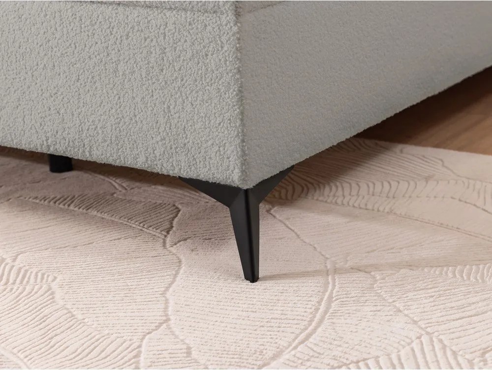 Pat boxspring gri deschis cu spațiu de depozitare 180x200 cm Ornes – Ropez