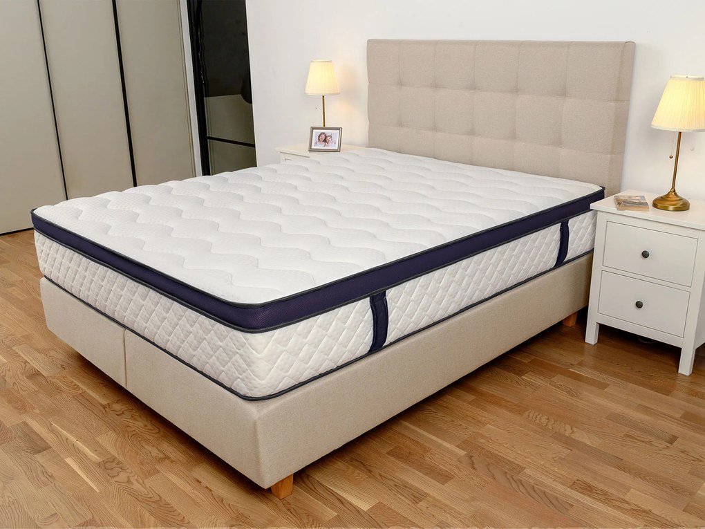 Saltea Bedora Hotel Line Navy Kaltschaum Pocket 180x200 cm, 7 zone, 30 cm, medie spre tare