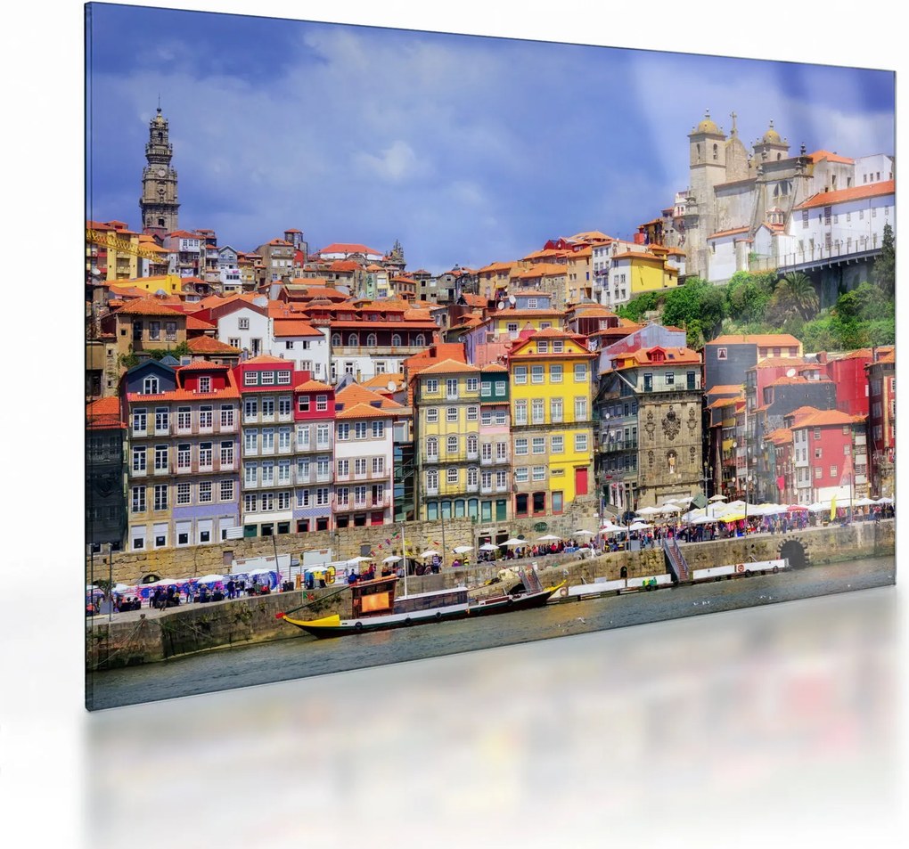 Tablou pe sticlă - Ribeira, Portugalia (70x50 cm)