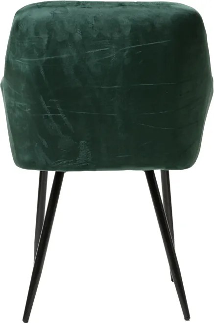 Fotoliu de sufragerie MARLEN VELVET verde inchis cu picioare negre