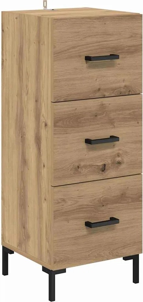 vidaXL Bufet Stejar Artizanal 34,5 x 34 x 90 cm Lemn compozit