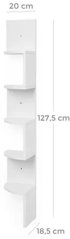 Poliță de colț SNAKE, albă