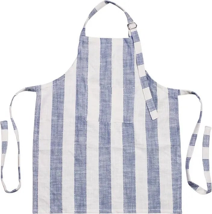 Șorț de copii din bumbac organic albastru, „Ida Stripe”