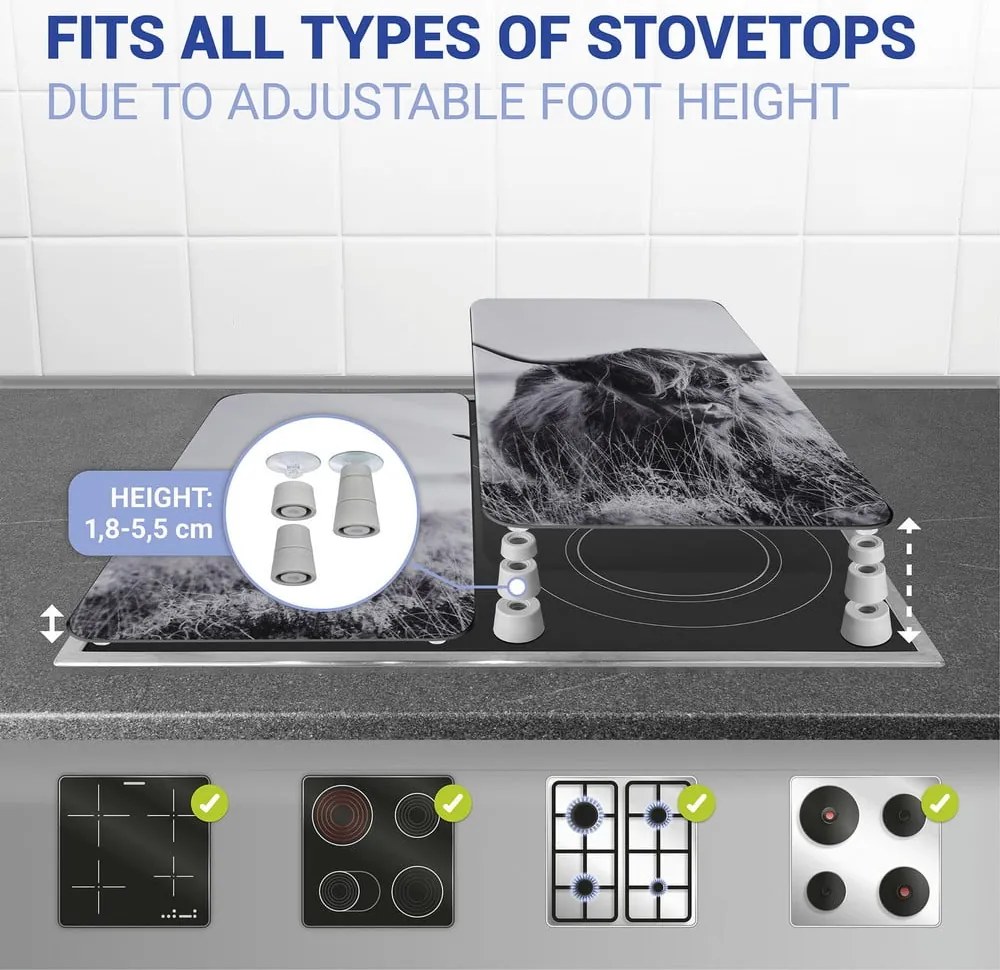 Protecții de aragaz 2 buc. din sticlă temperată 30x52 cm Universal Highland Cattle – Wenko