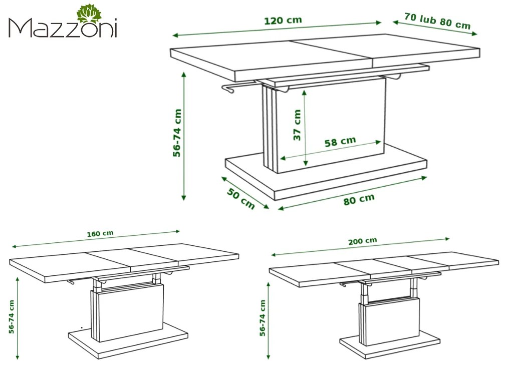 Mazzoni ASTON Arin - MĂSUȚĂ EXTENSIBILĂ MODERNĂ MĂSUȚĂ DE CAFEA