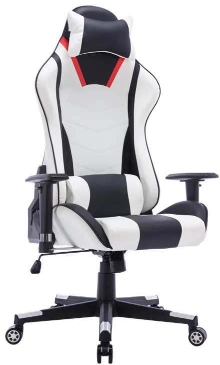 Scaun Gaming Piele Ecologica Mozzer Alb-Negru