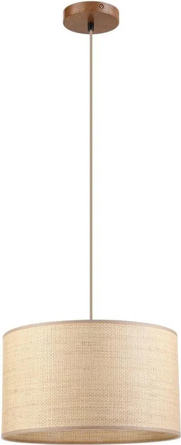 Lustră pe cablu AIDA 1xE27/15W/230V Ø35 cm stejar/rafie