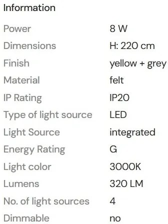Lustra/Pendul LED design decorativ Puro galben/gri