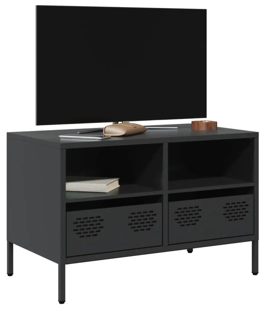 vidaXL Dulap TV, negru, 68x39x43,5 cm, oțel laminat la rece