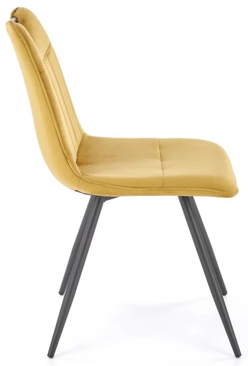 Scaun K521 velvet mustariu