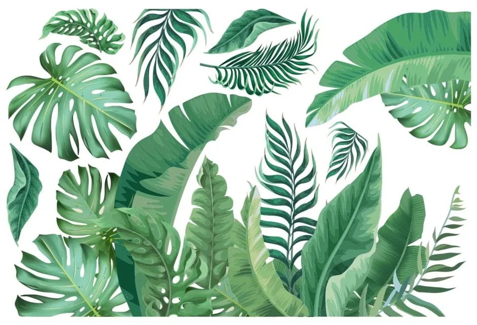 Autocolant de perete 60x90 cm Tropical Leaves – Ambiance