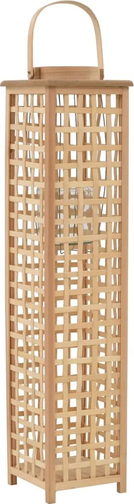 vidaXL Suport de lumânări suspendat tip felinar, natural, bambus