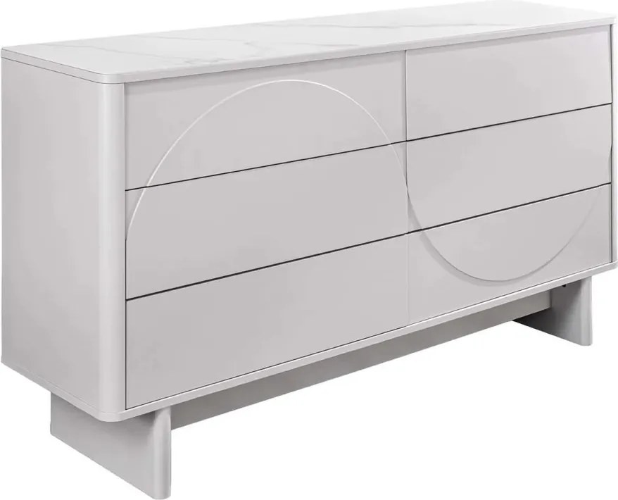 Comoda cu sertare si blat ceramic SAVOY 150cm alb