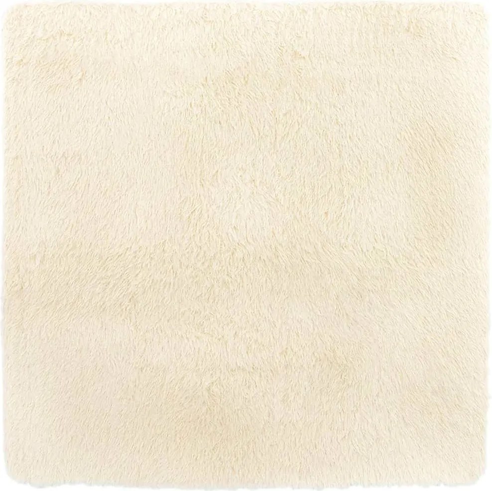 vidaXL Covor shaggy cu pom înalt, NAVARRA, crem, 120x120 cm, poliester