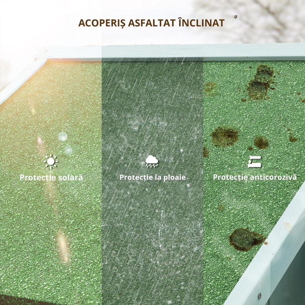 Magazie de Gradina Outsunny, din Lemn Impermeabila, 77x54,2x179cm, Albastru | Aosom Romania