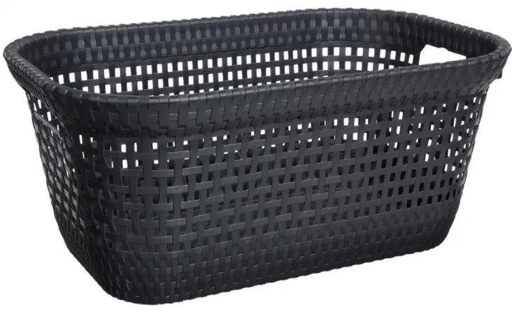 Cos de rufe Rattan Gri antracit, plastic, 60 x 40 x 26 cm, 45 litri