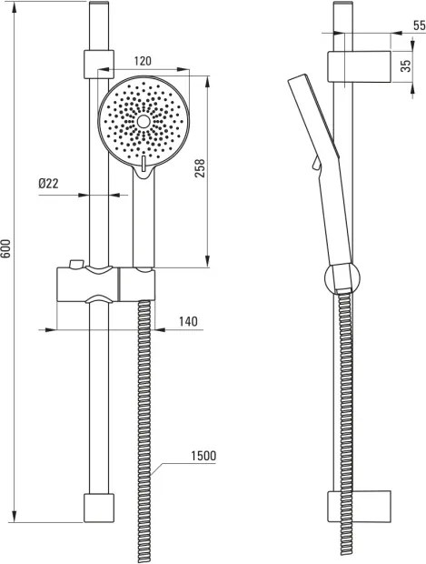 Ivo Set de duș, 3-funcții NLI_051K