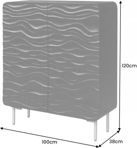 Dulap din lemn de mango Lagoon 120cm, negru