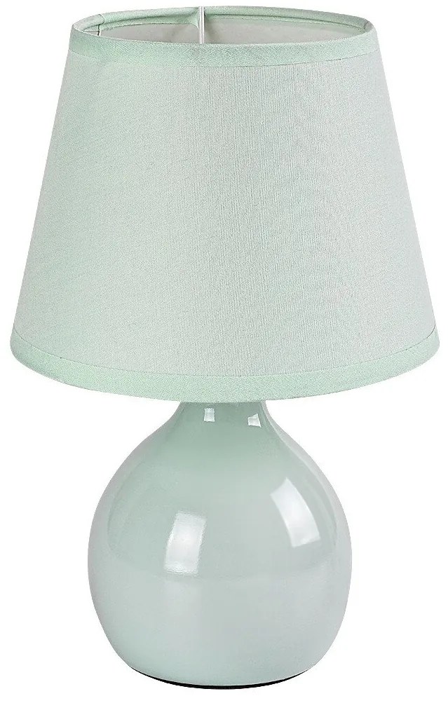 Lampa de masa ceramica si abajur verde Ingrid