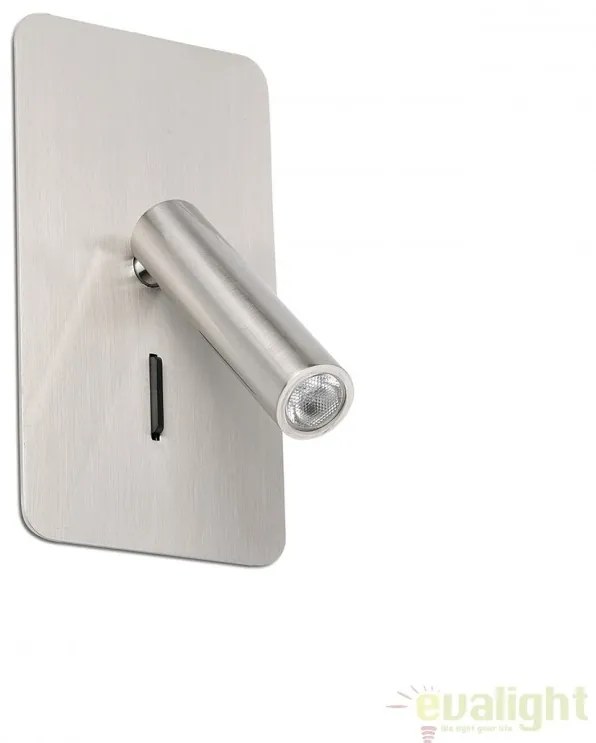 Lampa de perete cu reader LED incastrabila design modern minimalist SUAU nickel 62126