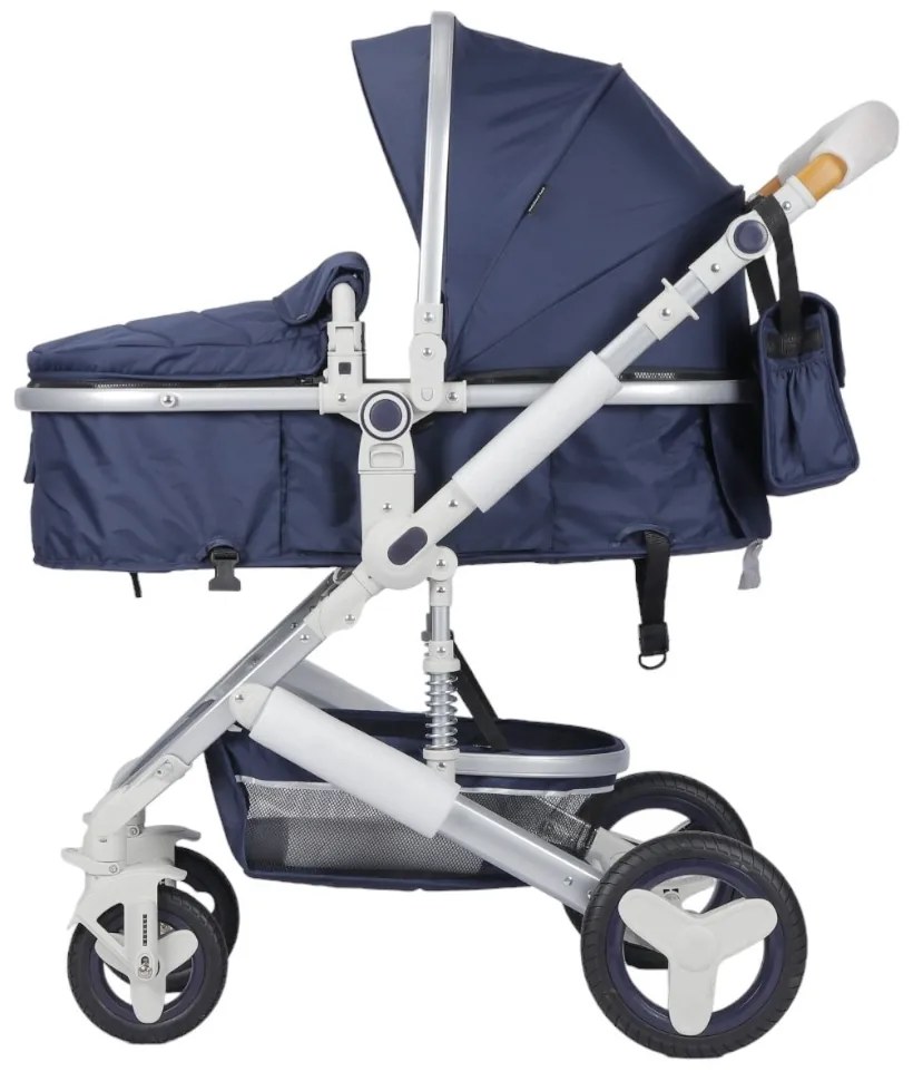 Carucior nou nascuti 3 in 1 NOVOKIDS™ 5300, Cu geanta bebe, Cadru Aluminiu, Amortizoare, Roti din cauciuc plin AVE, Landou, Scoica auto, Spatar