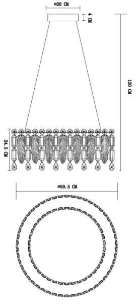 Globo KLUNKA 67176-58 - Lustră suspendată LED pe cablu, 58W/230V, 2700-6000K + telecomandă