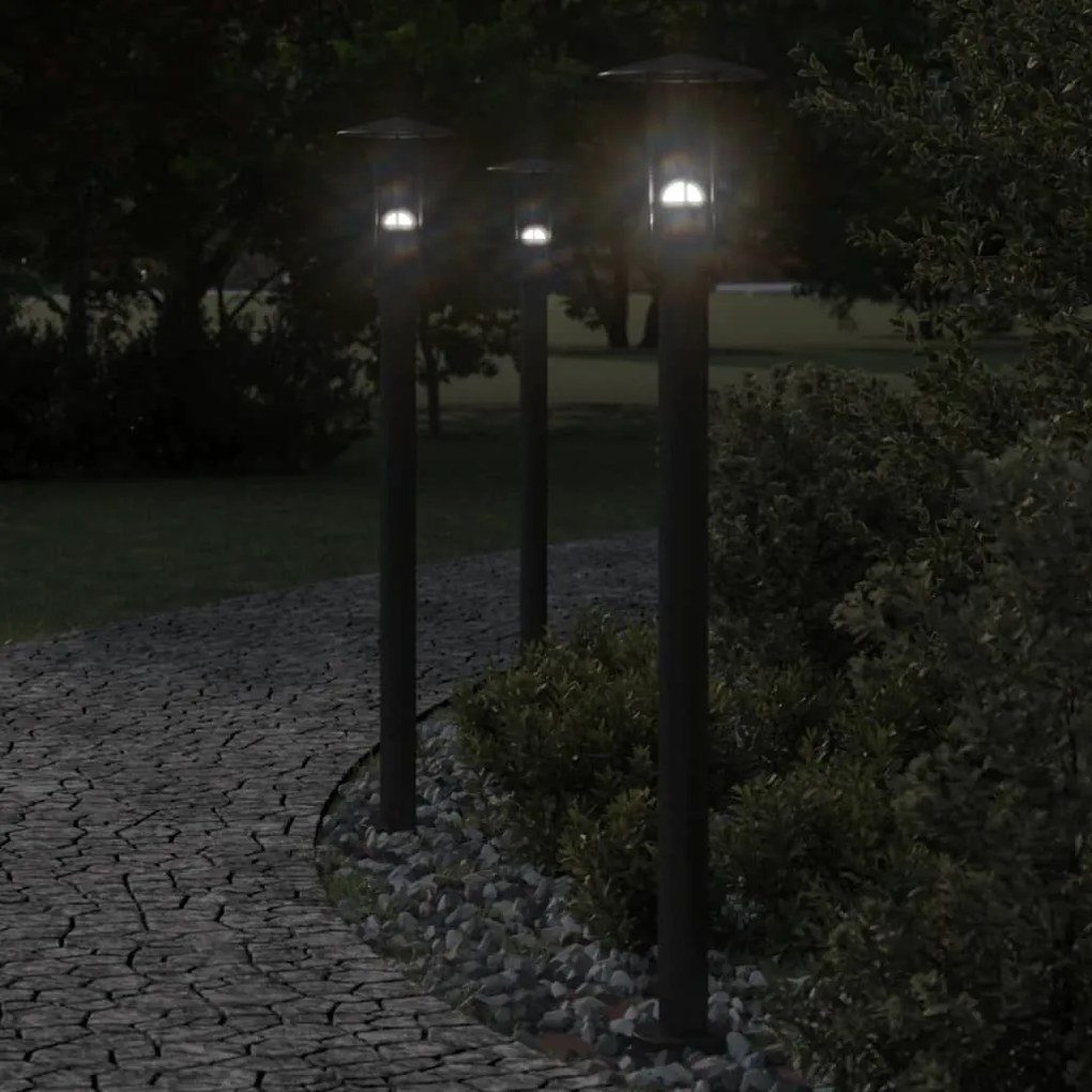 vidaXL Lampă exterioară de podea, negru, 100 cm, oțel inoxidabil