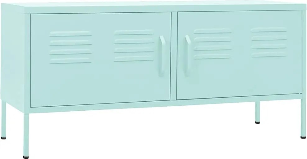 vidaXL Comodă TV, verde mentă, 105x35x50 cm, oțel