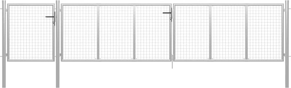 vidaXL Poartă de grădină din oțel 500x100 cm, argintie